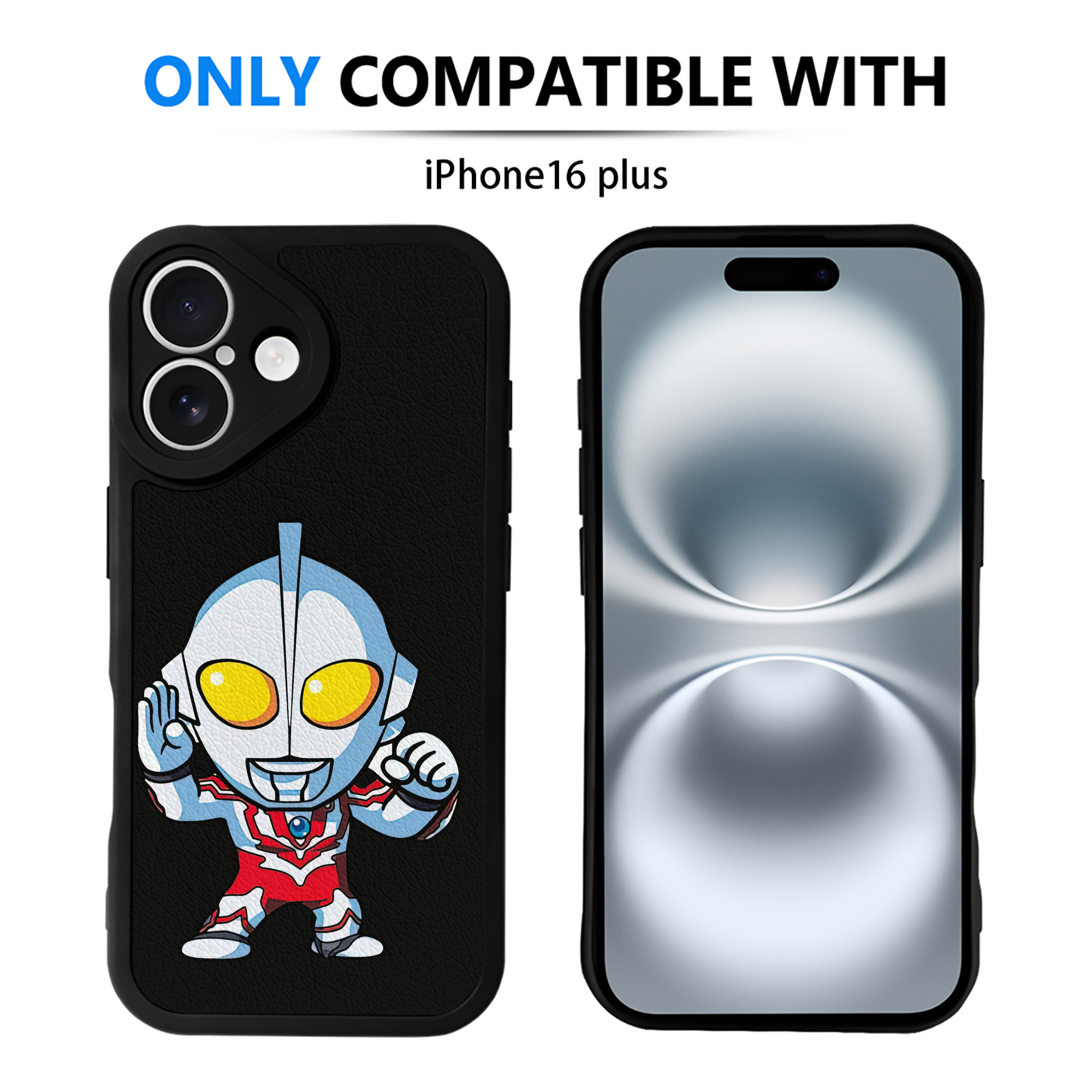 （画像用） ウルトラマン Ultraman 【iPhone 16シリーズ対応】シリコンスマホケース（レザー調） 材質：シリコン